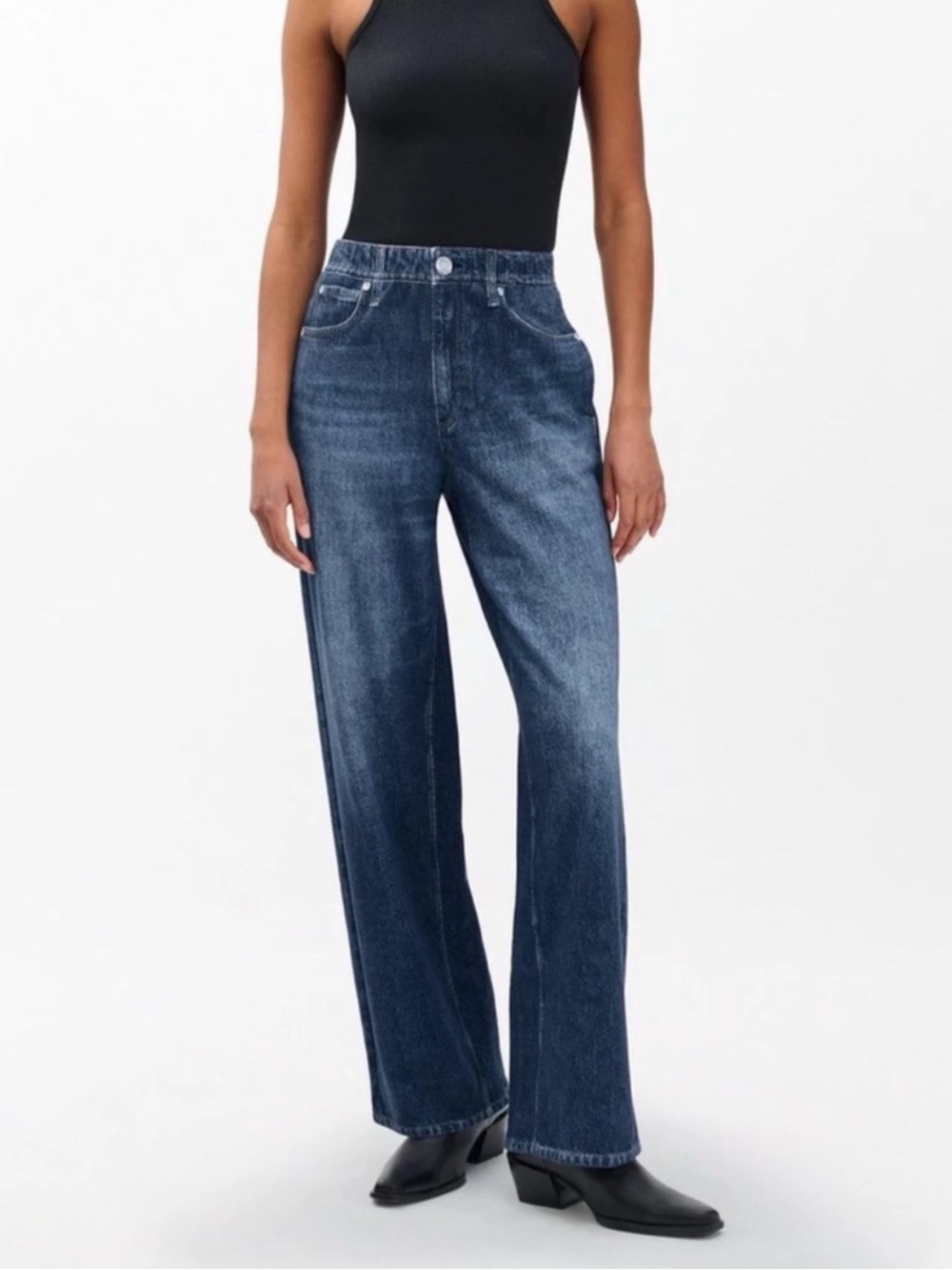 Rag & Bone Miramar Terry Wide Leg Pants Sweatpant Jeans Blue XL